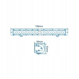 Darbo lempos skydelio kombinacija 18led 180w 12960lm 12 24