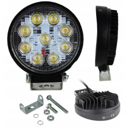 Apvali LED darbo lempa 9 LED halogeninė 12 24v