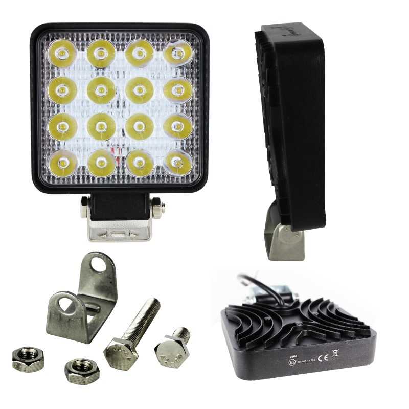 LED darbo lempa 16 led halogeninis 48w 10 30v ce r10