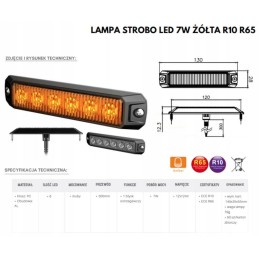 Šviestuvas 6led 7w 12 24v r10 r65 geltonas