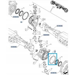 Galutinės pavaros tarpiklis new holland t6 t7 case 87355801