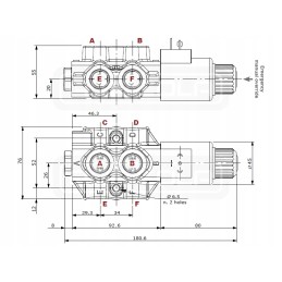 Solenoidinis vožtuvas Walvoil 6 2 daliklis 60l 24v 3 sekcija