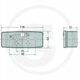 Fendt john deere massey ferguson galinis žibintas