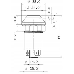 Apšvietimo mygtuko jungiklis, apvalus geltonas