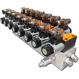 Cetop hidraulinis skirstytuvas 8 sekcijų 60l 12v