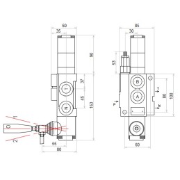1 sekcijų hidraulinis skirstytuvas p40 k16gkz1