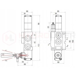 Hidraulinis skirstytuvas, 1 sekcija, 40l, plūduriuojantis