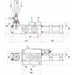 Hidraulinis skirstytuvas 1 sek pneumatinis vairas