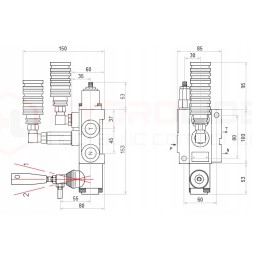 Hidraulinis skirstytuvas 1 sek. 40l greitoji jungtis