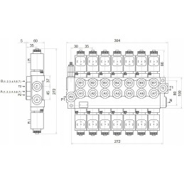 Hidraulinis skirstytuvas 7z50 7xa1 12v badestnost