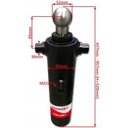 Hidraulinio cilindro pavara, eiga 520 mm, d35