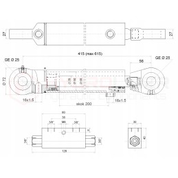 Hidraulinė pavara 50 28 200 l 415 hidroliderio spyna