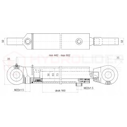 Hidraulinė pavara 63 36 160 l 442 hidroliderio užraktas