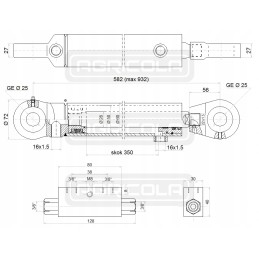 Hidraulinė pavara 50 28 350 l 582 hidroliderio užraktas