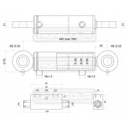 Hidraulinė pavara 50 28 300 l 480 hidroliderio spyna