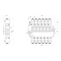 Hidraulinis skirstytuvas 6z80 6xa1 12v badestnost