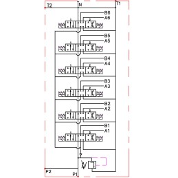 Hidraulinis skirstytuvas 6z50 6xa1 12v badestnost
