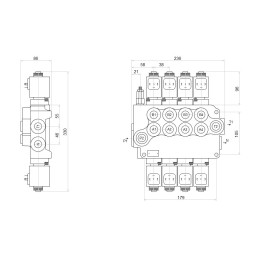 Hidraulinis skirstytuvas 4z80 4xa1 24v badestnost