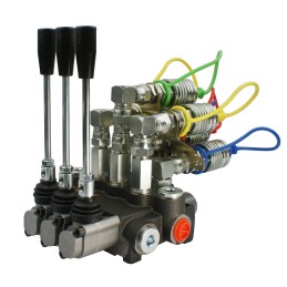 3 sekcijų hidraulinis skirstytuvas su euro lizdu