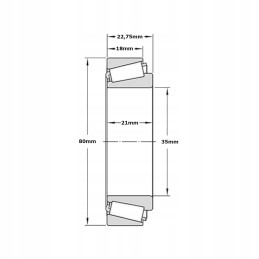 Kūginis ritininis guolis 30307 35x80x22 75mm