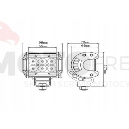 Halogeninė taškinė darbo lempa 6LED 18W 1800lm 4x4