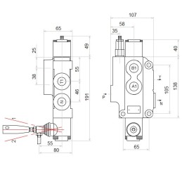 Hidraulinis skirstytuvas 1 sek 80l su fiksatoriumi