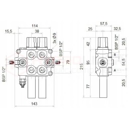 2 sekcijų 60l Galtech skirstytuvas kabeliams