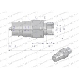 Hidraulinis greitosios jungties kištukas M20x1 5 eurai