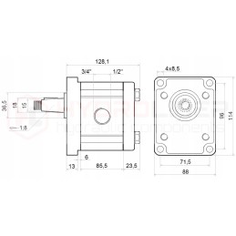 Hidraulinis siurblys 53l, pavarų dėžė, kardaninis velenas