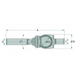 Ašinė jungtis l 180 jcb m20x1 5 m18x1 5 granitas