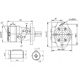 Hidraulinis variklis BMR OMP SMR 32 cm3, 25 mm velenai