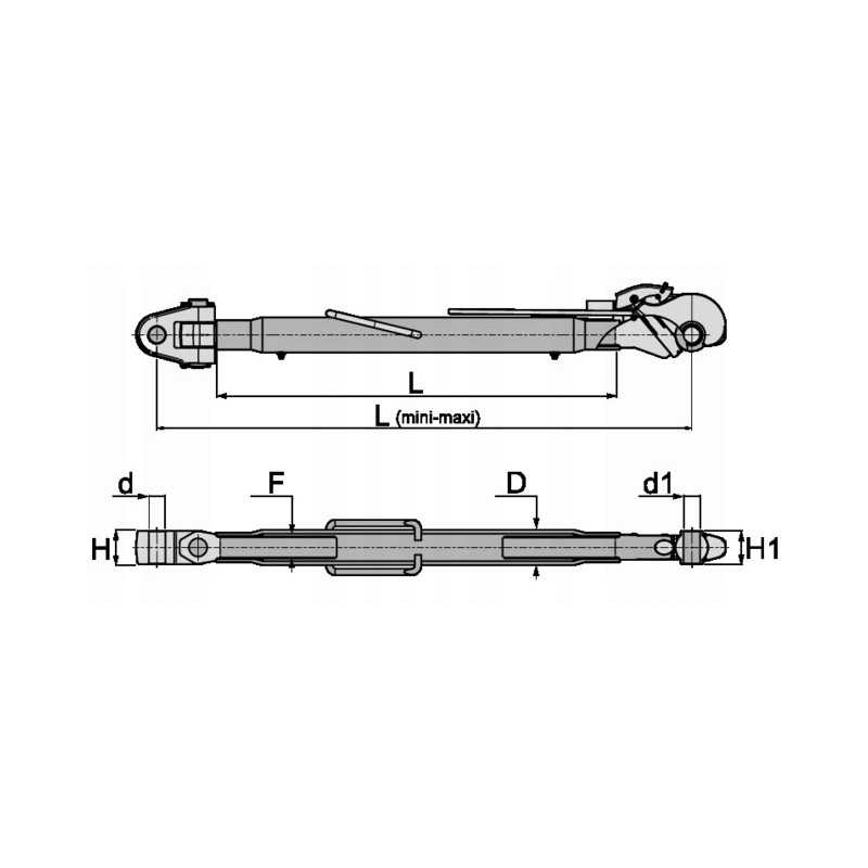 Centrinė jungtis, 3 kat., kablys, jungtis, 680-950 mm