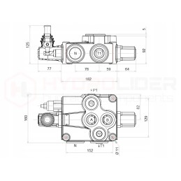 1 sekcijų skirstytuvas, 120l, variklio valdymas