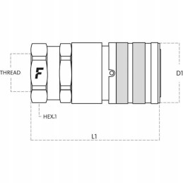 Plokščias greitas jungtis ffh lizdas 5 8 vidinis 5 8