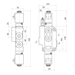 Hidraulinis skirstytuvas 1 sek 80l elektrinis 24v