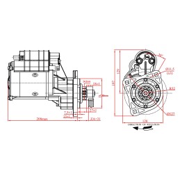 Deutz Fahr starteris su 2 8 kW jubana reduktoriumi