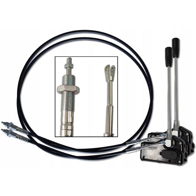 2 sekcijų skirstytuvo svirčių komplektas, 2m trosas