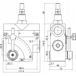 Hidraulinis vožtuvas, alyvos srauto daliklis, 115l
