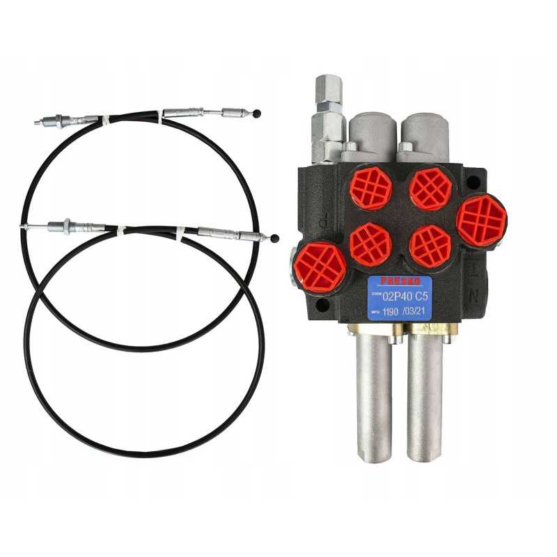 Komplekte hidraulinis skirstytuvas su 2m laidais