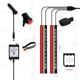 Automobilio salono apšvietimas 48 LED RGB nuotolinio valdymo pultelis