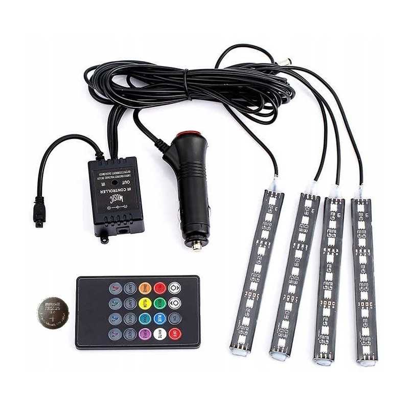 LED vidaus apšvietimas automobilio salone RGB pilotas