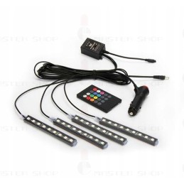 LED vidaus apšvietimas automobilio salone RGB pilotas