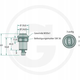 Agrotron geležies kėlimo valdymo jungiklis