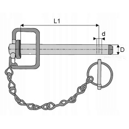 Prikabinimo kaištis 159mm fi 28mm hpwlp28162