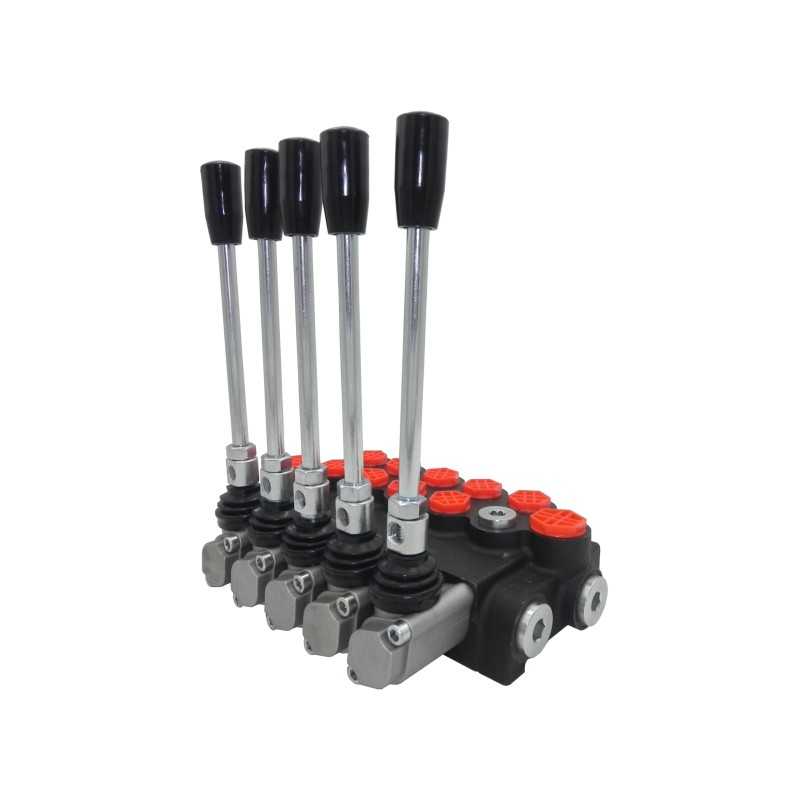 5 sekcijų hidraulinis skirstytuvas, 40l stūmoklis