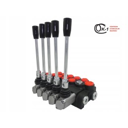 5 sekcijų hidraulinis skirstytuvas, 40l stūmoklis