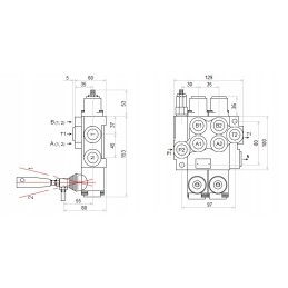 2 sekcijų hidraulinis skirstytuvas p40 a1a1gkz1