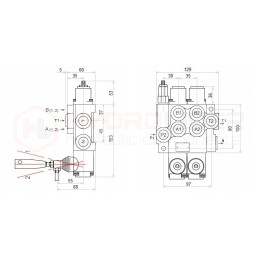 Nemokamas 2 sekcijų hidraulinis skirstytuvas, 40l