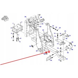 Apatinis kablio fiksavimo kaištis