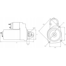 Starterio solenoidas 236645, skirtas john deere